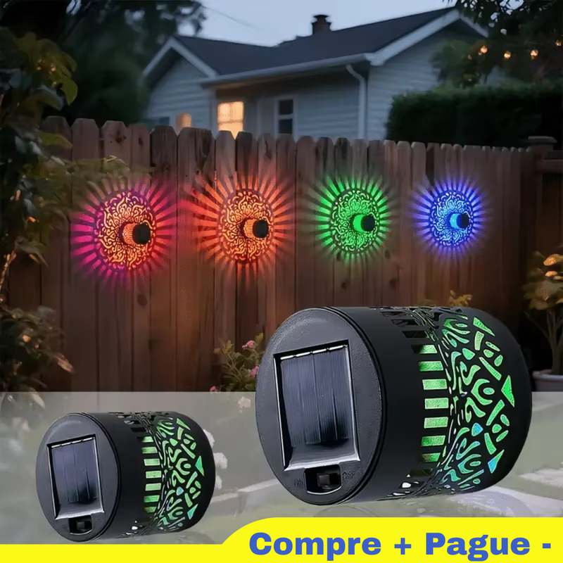 Luminária Solar Mandala com Sensor Automático