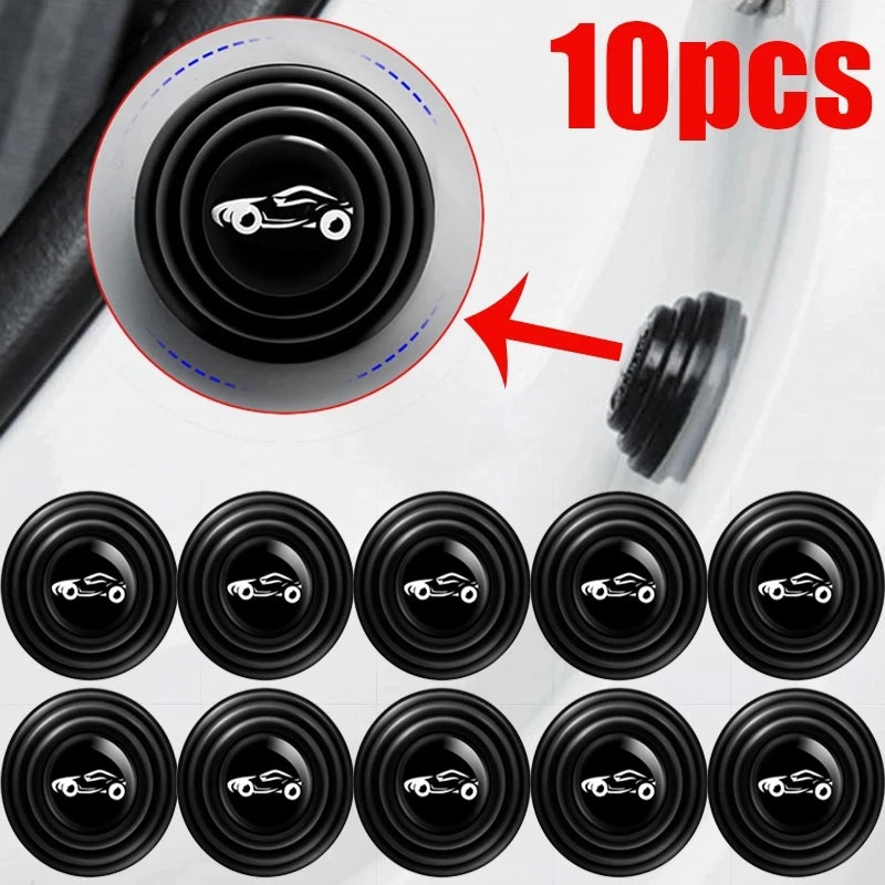 10Pcs Car Door Shock Absorber Buffer Pads, Universal Silent Door Closing Anti-Collision Stickers, Auto Door Damping Protector Cu